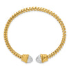 14K with Rhodium Diamond-cut Fancy Spiral Cuff Bracelet