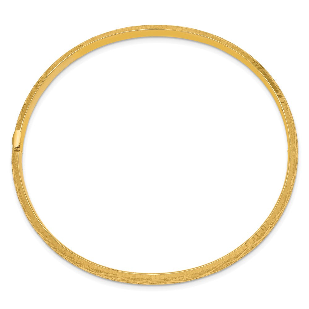 Gold Diamond-Cut Fancy Hinged Bangles