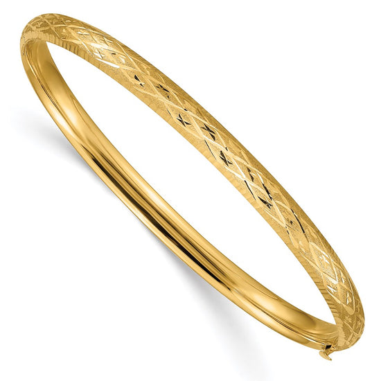 Gold Diamond-Cut Fancy Hinged Bangles