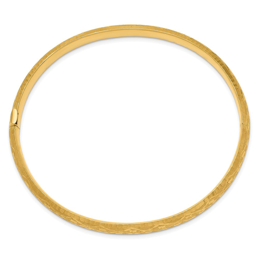 Gold Diamond-Cut Fancy Hinged Bangles