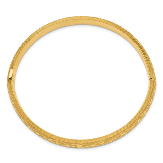 Gold Diamond-Cut Fancy Hinged Bangles