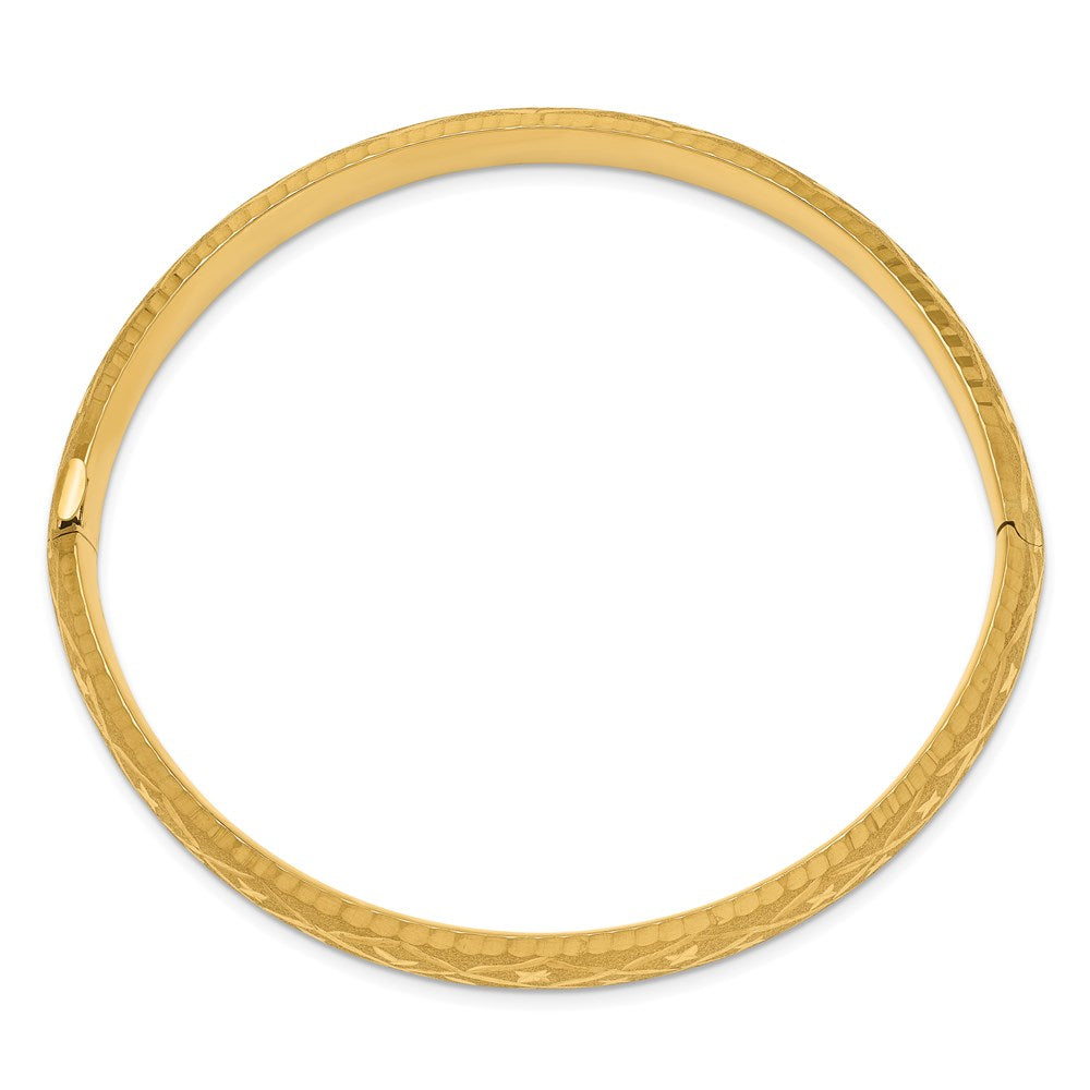 Gold Diamond-Cut Fancy Hinged Bangles