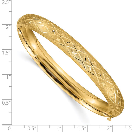 Gold Diamond-Cut Fancy Hinged Bangles