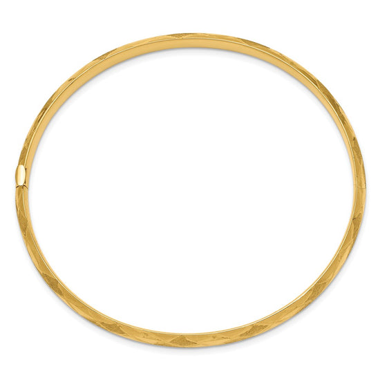 Gold Diamond-Cut Fancy Hinged Bangles