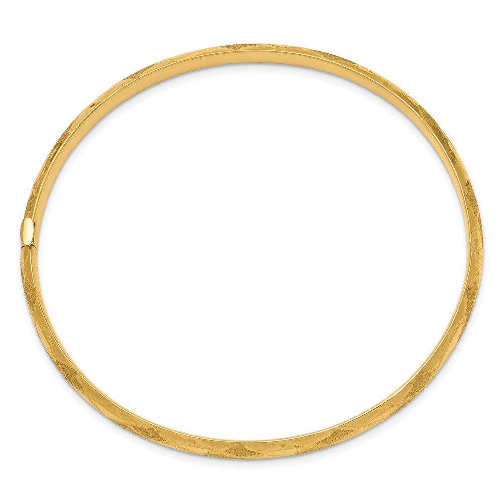 Gold Diamond-Cut Fancy Hinged Bangles
