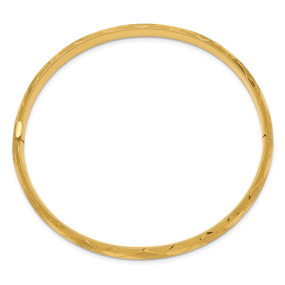 Gold Diamond-Cut Fancy Hinged Bangles