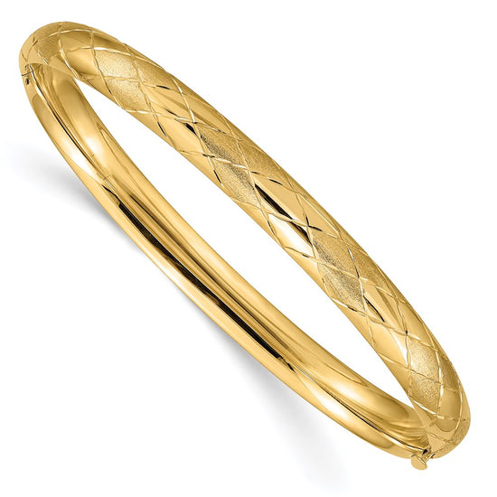 Gold Diamond-Cut Fancy Hinged Bangles