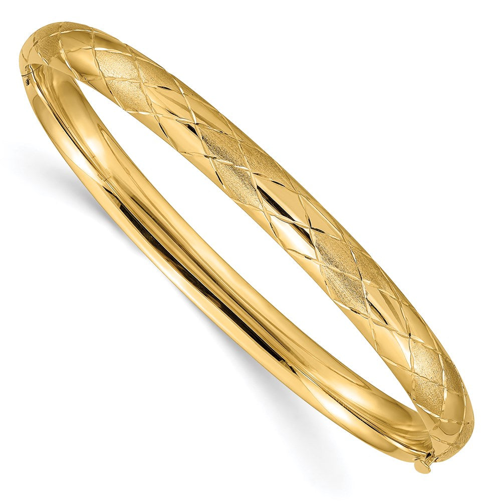 Gold Diamond-Cut Fancy Hinged Bangles