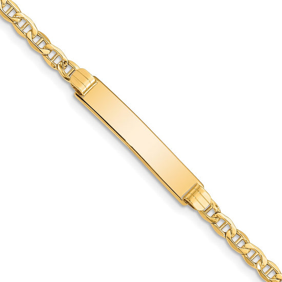Semi-solid Anchor Link ID Bracelets