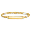 14k Polished Semi-Solid Chain/Solid Plate Cuban Link 25.5x5mm Plate 8 inch ID Bracelet