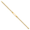 14k Polished Semi-Solid Chain/Solid Plate Cuban Link Soft Diamond Shape 25.5x7.5mm Plate 8 inch ID Bracelet