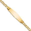 14k Polished Semi-Solid Chain/Solid Plate Cuban Link Soft Diamond Shape 25.5x7.5mm Plate 8 inch ID Bracelet