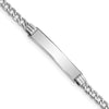 14k White Gold Polished Semi-Solid Chain/Solid Plate Cuban Link 26x5mm Plate 8 inch ID Bracelet