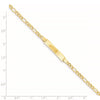14k Polished Semi-Solid Chain/Solid Plate Figaro Link 25.5x5mm Plate 7 inch ID Bracelet