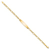 14k Polished Semi-Solid Chain/Solid Plate Figaro Link Soft Diamond Shape 25.5x7.5mm Plate 8 inch ID Bracelet