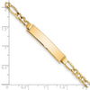 14k Polished Semi-Solid Chain/Solid Plate Figaro Link 33.5x6.5mm Plate 7 inch ID Bracelet