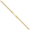 14k Polished Semi-Solid Chain/Solid Plate Curb Link 33x6.75mm Plate 7 inch ID Bracelet