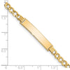 14k Polished Semi-Solid Chain/Solid Plate Curb Link 33x6.75mm Plate 7 inch ID Bracelet