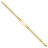 14k Polished Semi-solid Chain/Solid Plate Curb Link Soft Diamond Shape 28x9.5mm Plate 7 inch ID Bracelet