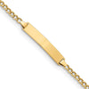 14k Polished Semi-Solid Chain/Solid Plate Cuban Link 23x4.3mm Plate 7 inch ID Bracelet