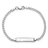 14k White Gold Polished Semi-Solid Chain/Solid Plate Cuban Link 20x4.5mm Plate 5.5 inch Baby/Child ID Bracelet