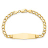 14k Polished Semi-Solid Chain/Solid Plate Cuban Link Soft Diamond Shape 34x10mm Plate 7 inch ID Bracelet
