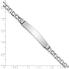 14k White Gold Polished Semi-Solid Chain/Solid Plate Cuban Link 35x7mm Plate 8 inch ID Bracelet
