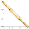 14k Polished Semi-Solid Chain/Solid Plate Figaro Link 19.5x4.5mm Plate 7 inch ID Bracelet