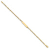 14k Polished Semi-Solid Chain/Solid Plate Figaro Link 19.5x4.5mm Plate 8 inch ID Bracelet