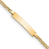 14k Polished Semi-Solid Chain/Solid Plate Anchor Link 23x4.5mm Plate 7 inch ID Bracelet