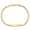 14k Polished Semi-Solid Chain/Solid Plate Anchor Link Soft Diamond Shape 19.5x5.5mm Plate 5.5 inch Baby/Child ID Bracelet
