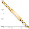 14k Polished Semi-Solid Chain/Solid Plate Figaro Link 20.3x4.4mm Plate 6 inch Baby/Child ID Bracelet