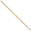 14k Polished Semi-Solid Chain/Solid Plate Figaro Link 23x4.3mm Plate 8 inch ID Bracelet