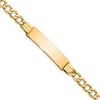 14k Polished Semi-Solid Chain/Solid Plate Curb Link 37.5x10mm Plate 7 inch ID Bracelet