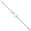 14k White Gold Polished Semi-Solid Chain/Solid Plate Figaro Link Oval 18.5x8.5mm Plate 5.5 inch Baby/Child ID Bracelet