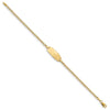 14k Polished Semi-Solid Chain/Solid Plate Curb Link Oval 18.5x8.5mm Plate 7 inch ID Bracelet