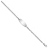 14k White Gold Polished Semi-Solid Chain/Solid Plate Anchor Link Oval 18.5x8.5mm Plate 5.5 inch Baby/Child ID Bracelet