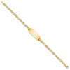 14k Polished Semi-Solid Chain/Solid Plate Figaro Link Oval 25x11.2mm Plate 7 inch ID Bracelet