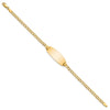 14k Polished Semi-Solid Chain/Solid Plate Curb Link Oval 25x11.5mm Plate 8 inch ID Bracelet