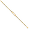 14k Polished Solid Chain/Solid Plate Figaro Link 18.5x5mm Plate 6 inch Baby/Child ID Bracelet