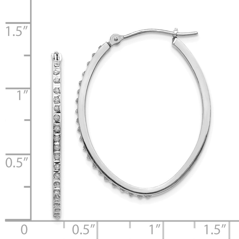 Gold Diamond Fascination Oval Hoop Earrings