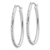 14k White Gold Diamond Fascination Diamond Dust/Accent 2x31mm Oval Hoop Earrings