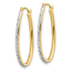 14k Diamond Fascination Diamond Dust/Accent 2x31mm Oval Twist Hoop Earrings
