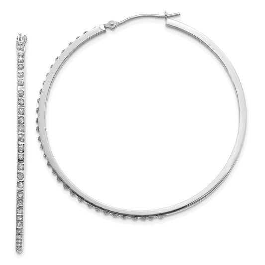 Gold Diamond Fascination Hoop Earrings