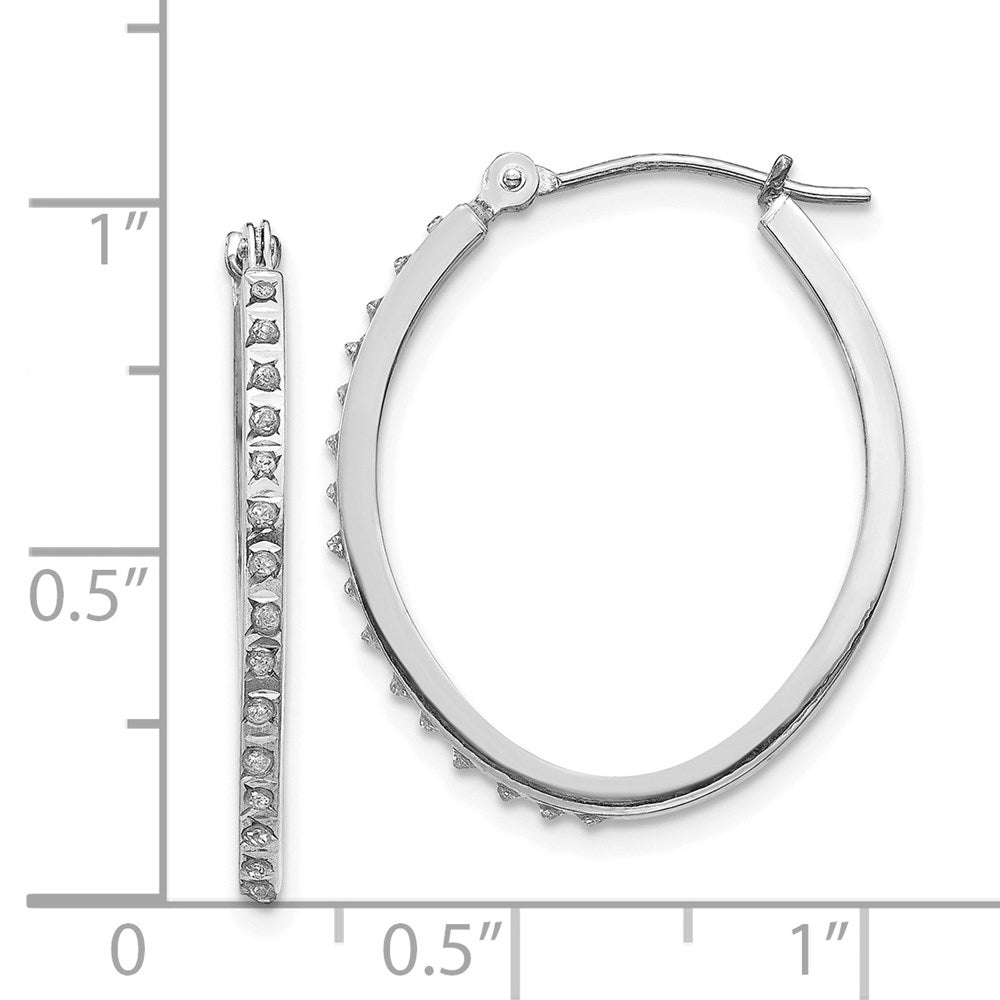 Gold Diamond Fascination Oval Hoop Earrings