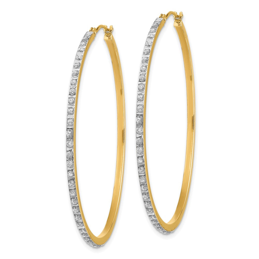14k Diamond Fascination Diamond Dust/Accent 2x46mm Round Hoop Earrings