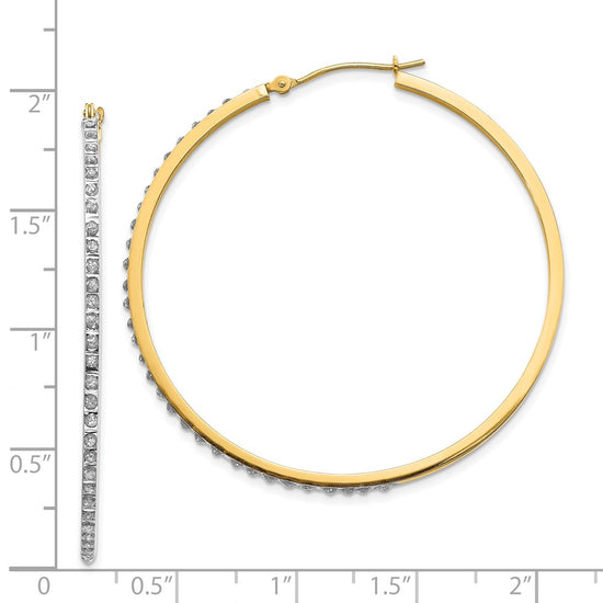 14k Diamond Fascination Diamond Dust/Accent 2x46mm Round Hoop Earrings