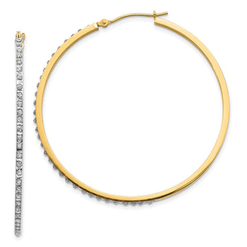 14k Diamond Fascination Diamond Dust/Accent 2x46mm Round Hoop Earrings