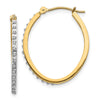 Gold Diamond Fascination Oval Hoop Earrings