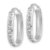 14k White Gold Diamond Fascination Diamond Dust/Accent 3x21mm Oval Hoop Earrings